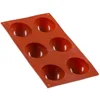 6-Cavity Half Circle Silicone Mold for Making Delicate Chocolate Desserts/silicone baking pan