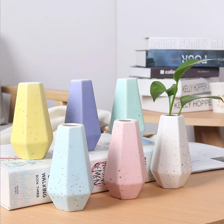 

Simple creative macaron living room desktop decoration dry flower ceramic vase