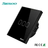 Luxurious wall switches and sockets type 3gang 1way touch wall switch with light of UK/EU