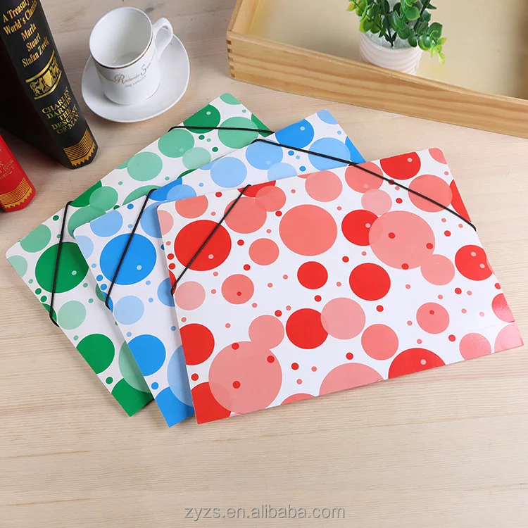 
Promotional Custom print PP file folder with elastic closure bands 
