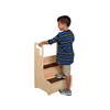 High Quality Wooden Step Ladder Bedroom Furniture Wooden Step Stool With Handle Modern Beauty 2 Step Stool For Kids