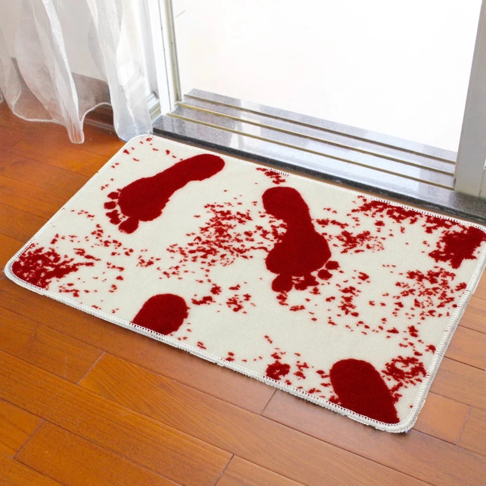 Blood Bath Mat Footprints Rugs Towel Bath Floor Mat New Horror Halloween L7I8 