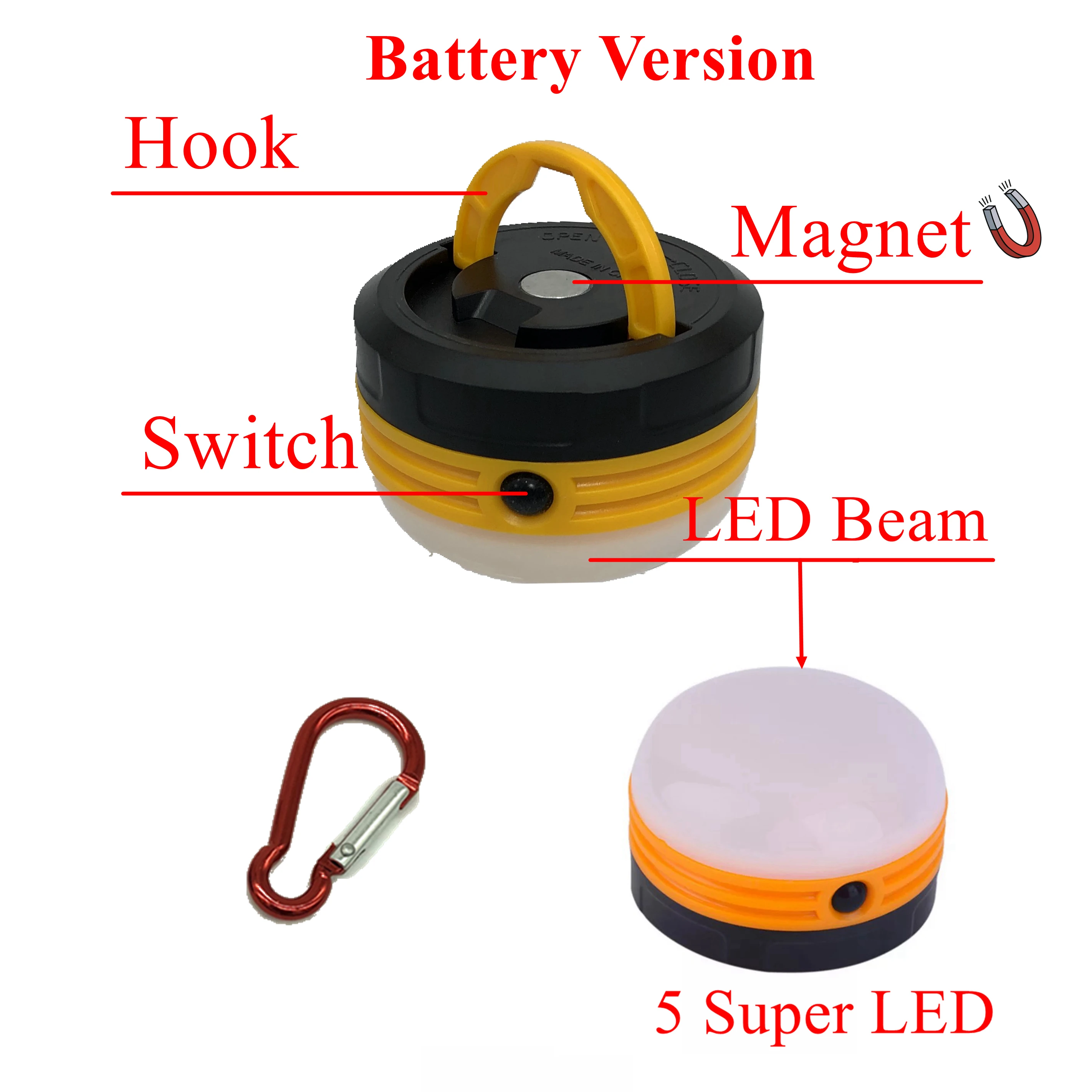Portable Led Camping Lantern Aa Battery 3 Mode Small Lanterns