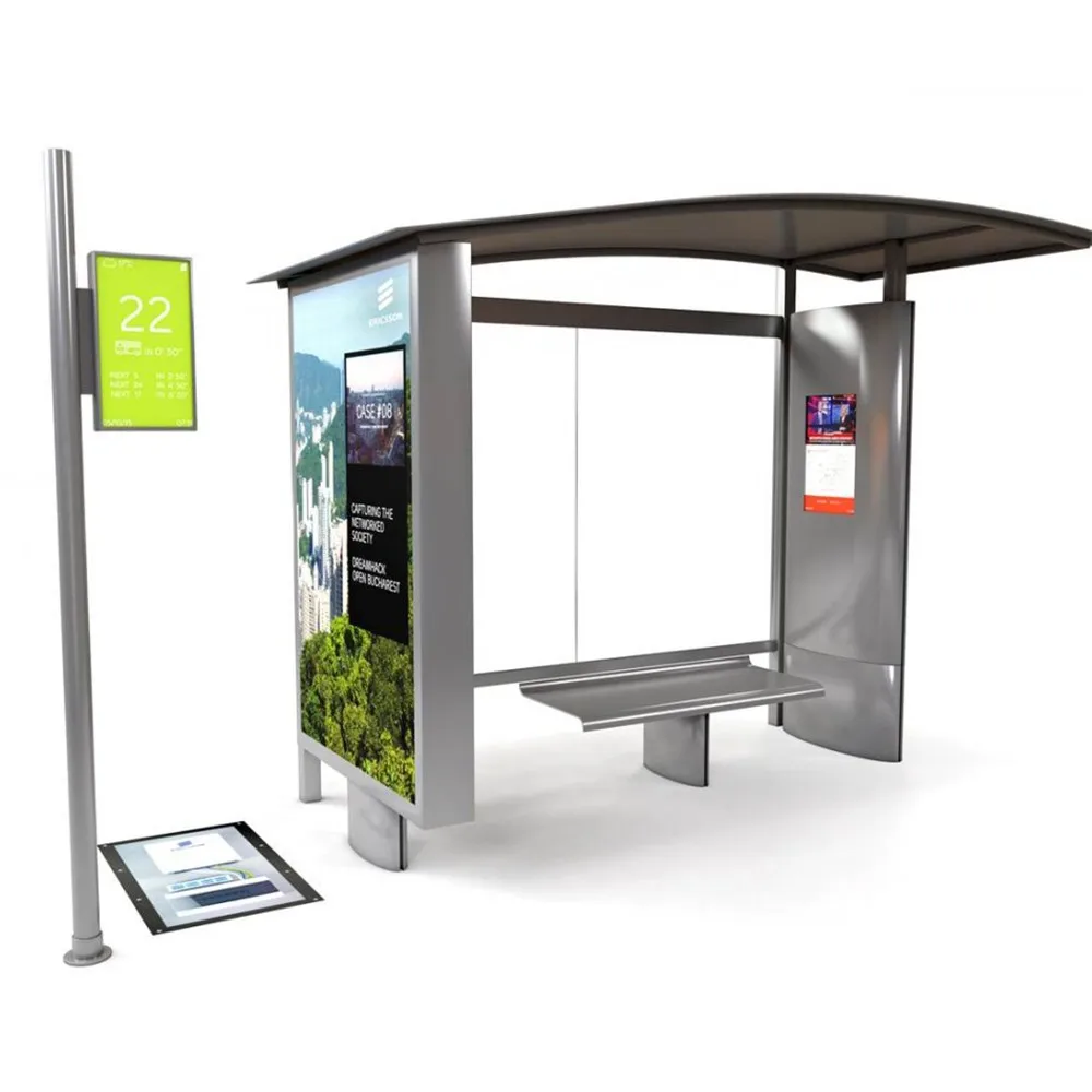 product-Stainless Steel Advertising Bus Stop Shelter-YEROO-img