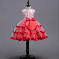 

Girls Princess Dresses Middle And Large Children Lace Embroidered Floral Wave Wedding Party Birthday Ball Gown Dress Y12538