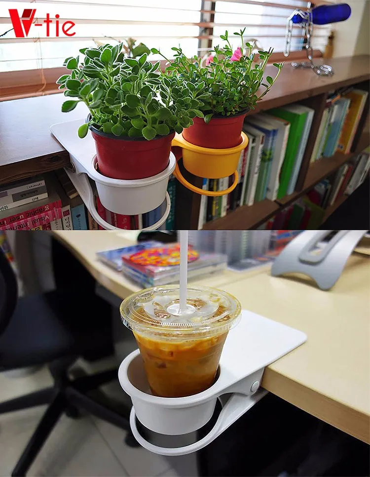 Office Desk Accessories Cup Holder Clip Table Desk Coffee Cup Holder