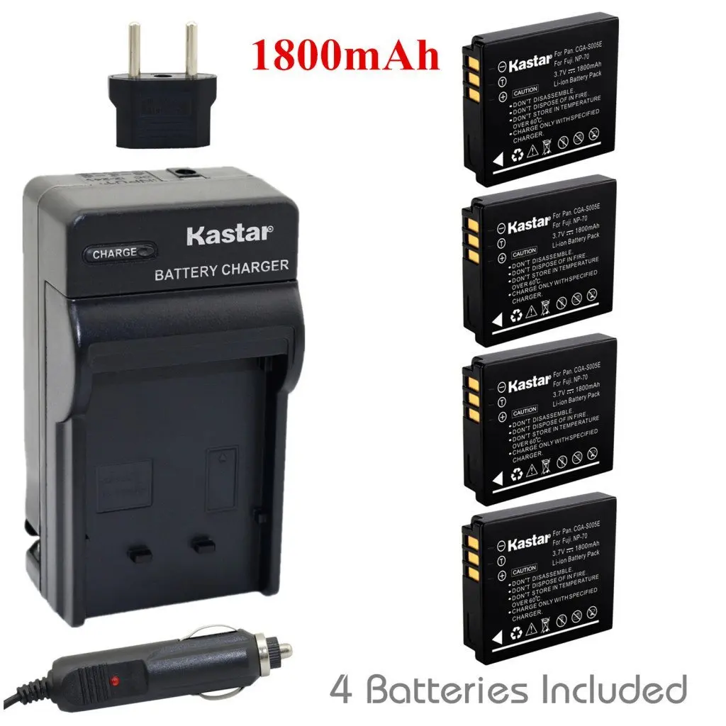 Kastar Battery (4-Pack) and Charger Kit for Panasonic Lumix CGA-S005, CGA-S005A/1B, CGA-S005E, CGA-S005GK, DMW-BCC12 DE-A12 and Panasonic Lumix DMC-LX3 (Detail Models in the Description)