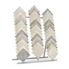Three Rows Ceramic Tile Samples Metal Floor Display Stand Rack
