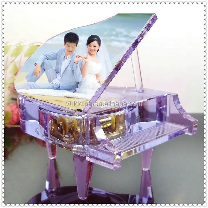 Fancy Piano Wedding Crystal Music Box For Wedding Souvenir