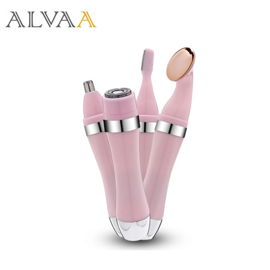 

AAA battery eyebrow razor flawless eyebrow trimmer, Pink;gold;white