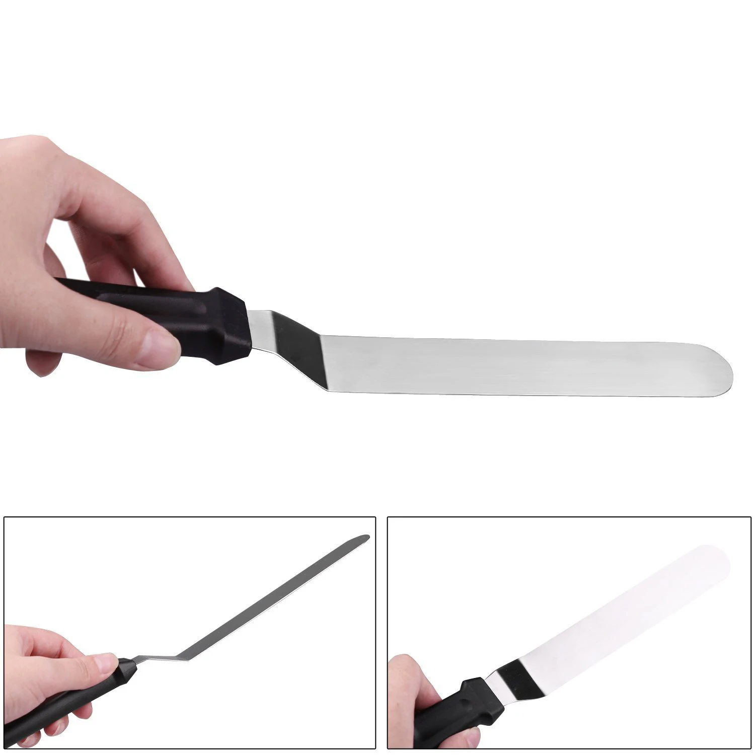 
Factory Wholesale Cake Decorating Angled Icing Spatula Set Stainless Steel Offset Frosting Spatulas 