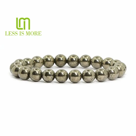 

natural heavy beads pyrite men's bracelet, Picture
