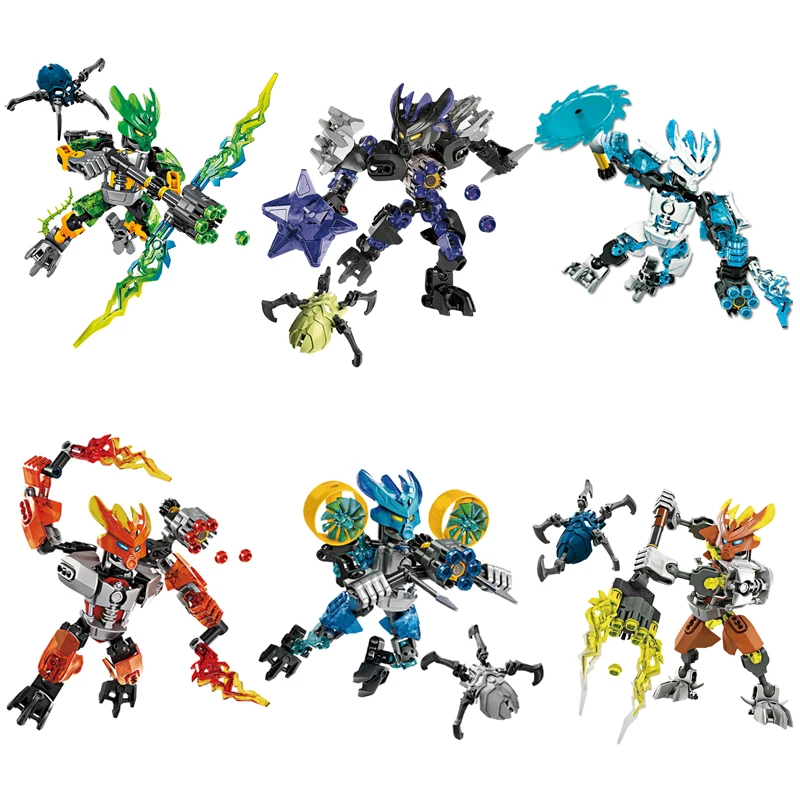 BIONICLE series XSZ 706 jungle Rock Water Earth Ice Fire protecto action figure Building Block Compatible