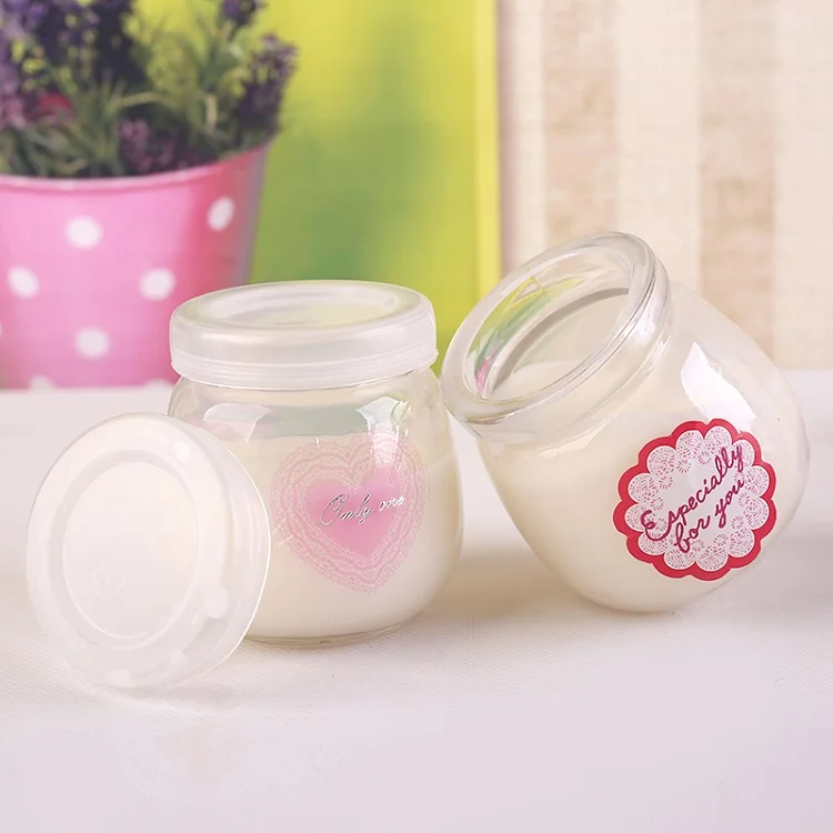 100ml Round Ball Pudding Glass Jar With Pe Cap Candy Beverage Glass