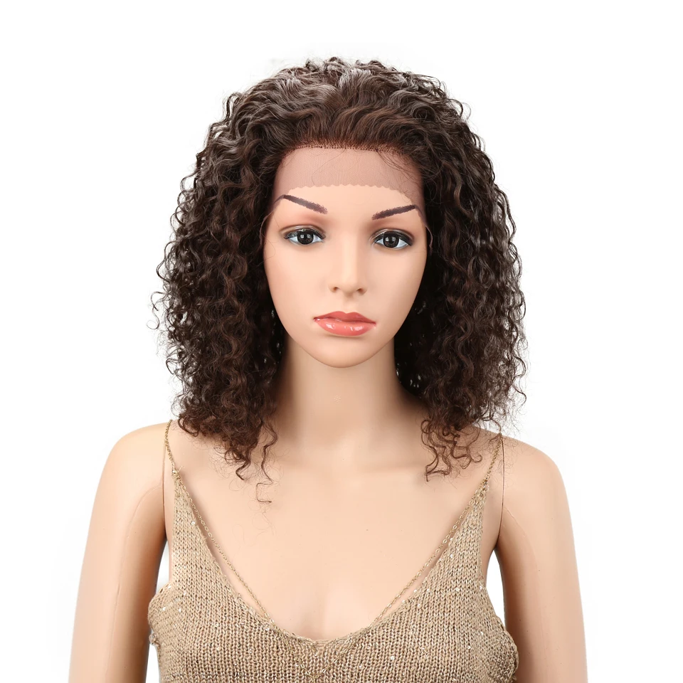 Brazilian kinky curly Wig Remy Short Wigs For Black Women Color 1B/2/4 100% Human Hair Lace Front Wig Women's Daily Fashion Wig