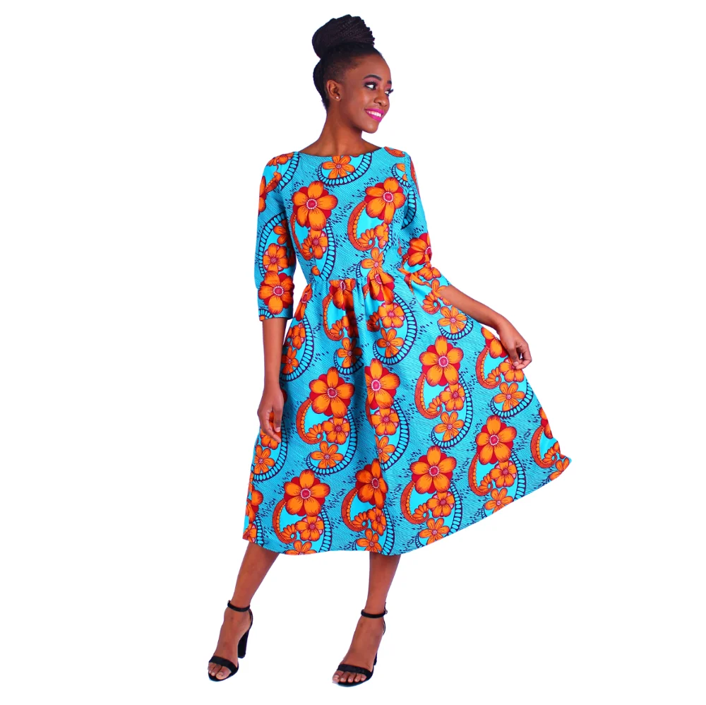 

100% Cotton plus size African kitenge top designs traditional bridesmaid dresses pictures and skirts, Colorful