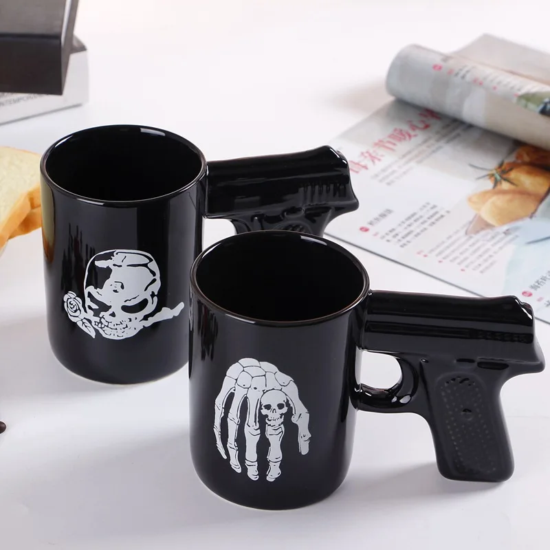 

Pistol Shape Creative Coffee Tea Black Gun Handle Ceramic Mug