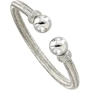 14k White Gold Diamond Cuff Bracelet Bangle Product On 14k White Gold Diamond Cuff Bracelet
