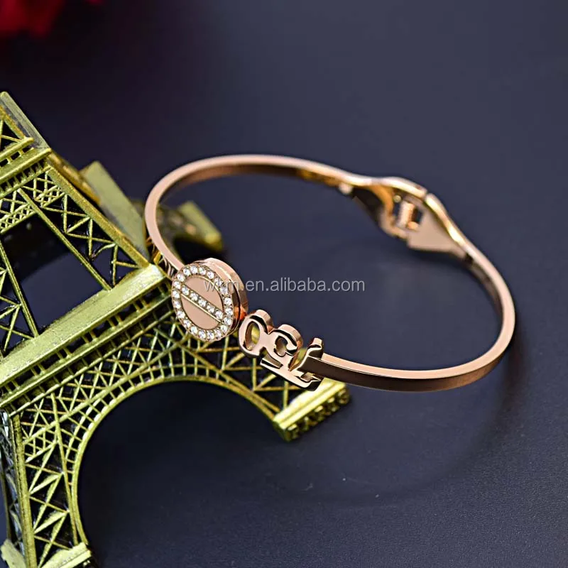 

stainless steel gold number bangle