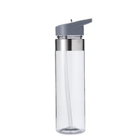 

Plastic BPA Free Leakproof Sports Portable Plastic Water Bottle with build-in Straw