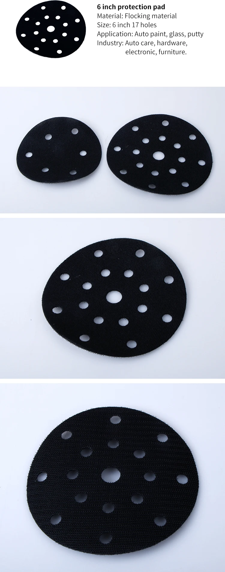 5" Dust Free Sanding Pad Adhesive Backed Rubber Abrasive Pad For Auto