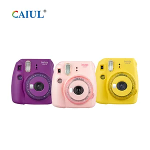Fujifilm Instax Camera Mini 9 Instant Film Camera ( Pink / Purple / Yellow With Clear Accents )