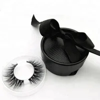 

Natural long 3D faux mink lashes with package