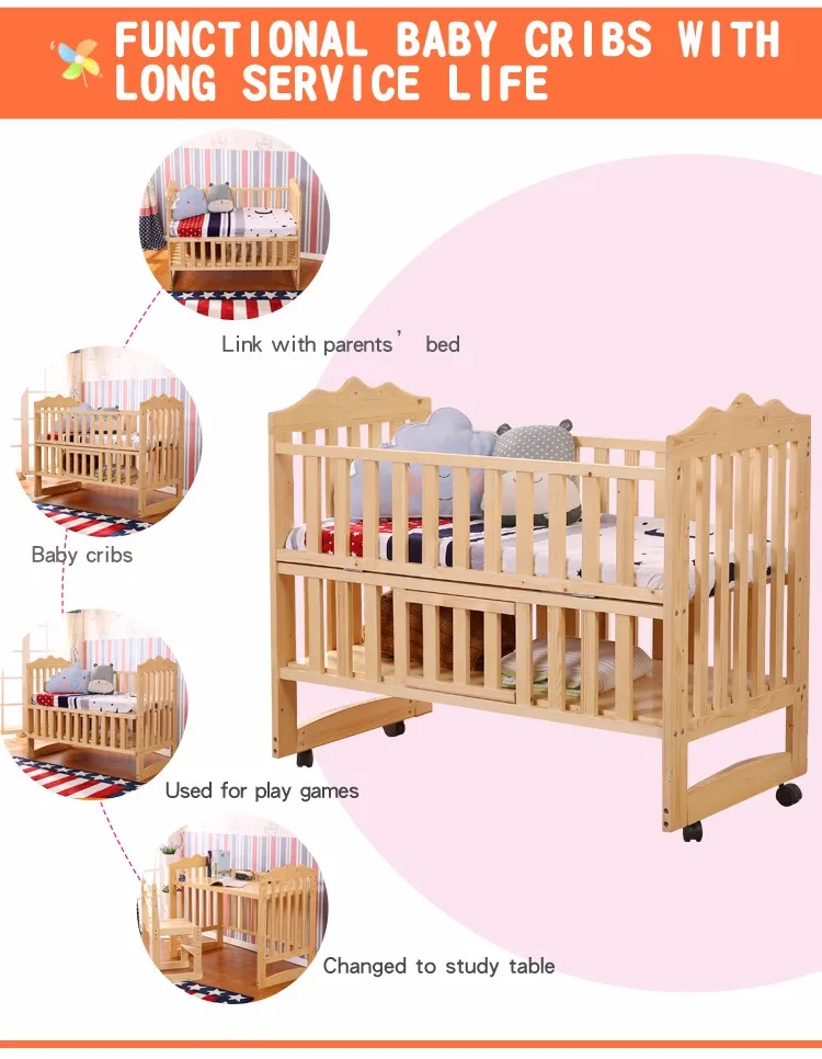 Durable Quality Multifunction Safety Solid Wood Baby Cribs Buy Multi
