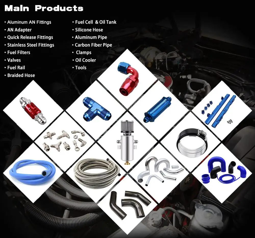 Dash 6 6an Anodized Aluminum Straight Swivel Ptfe Teflon Racing Car