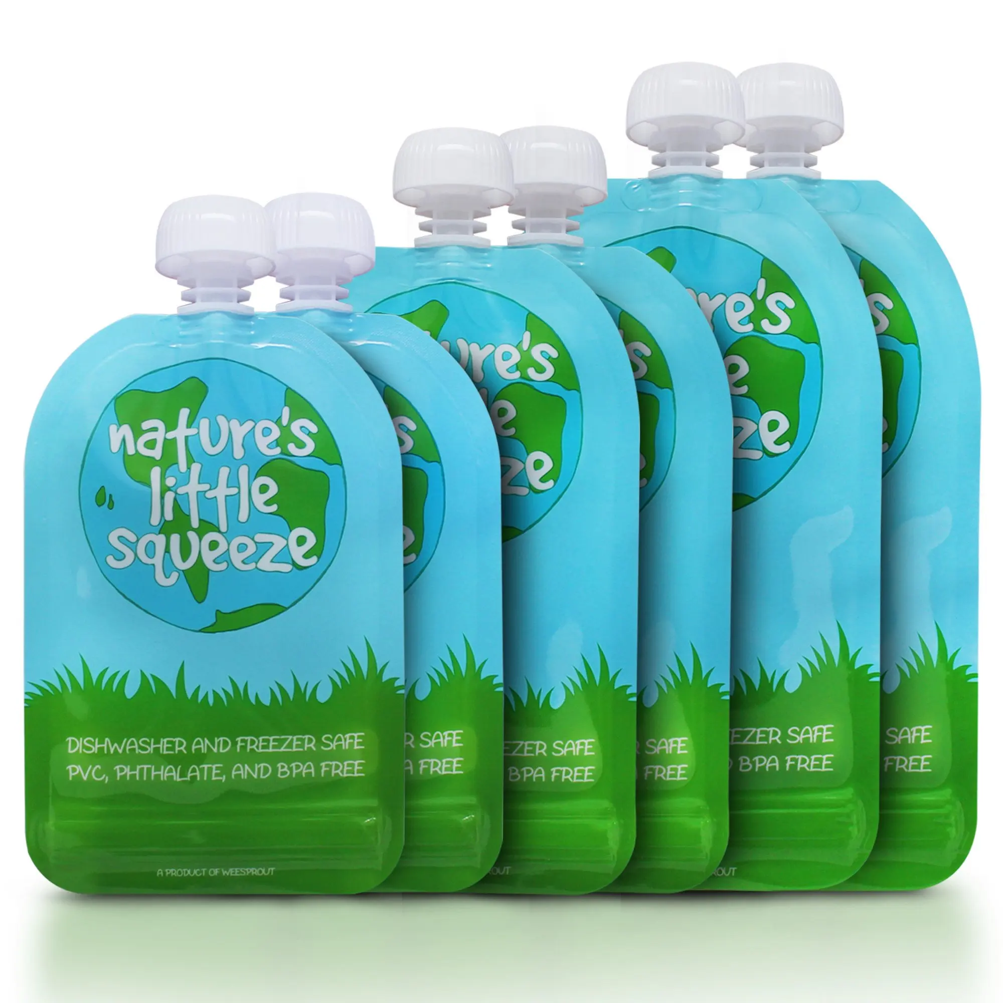 Reusable Baby Toddler or Adult Food Pouch by Moshiko 8 pack
