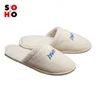 New disposable closed toe spa slippers velour hotel wholesale slipper