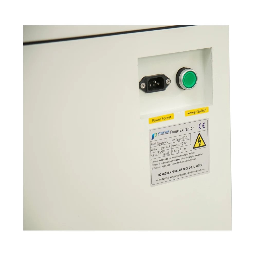 
Logo Customized Pure-Air PA-1000FS Laser Cleaning Machine with 1000m3/h Air Flow 