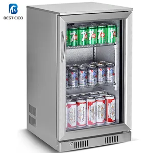 Image of 108L Beer Chiller Countertop Drink Top Open Glass Door Food Cold Table Showcase Cooler