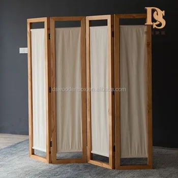 4 Panel Folding Room Divider With Canvas Inlay Wooden Screen Buy Wooden Screen Portable Garden Screens Room Dividers Folding Doors Room Dividers Product On Alibaba Com