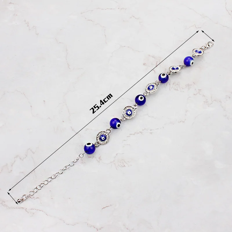 

Lucky Blue Evil Eye Bracelet Alloy Metal Chain Bracelet For Women
