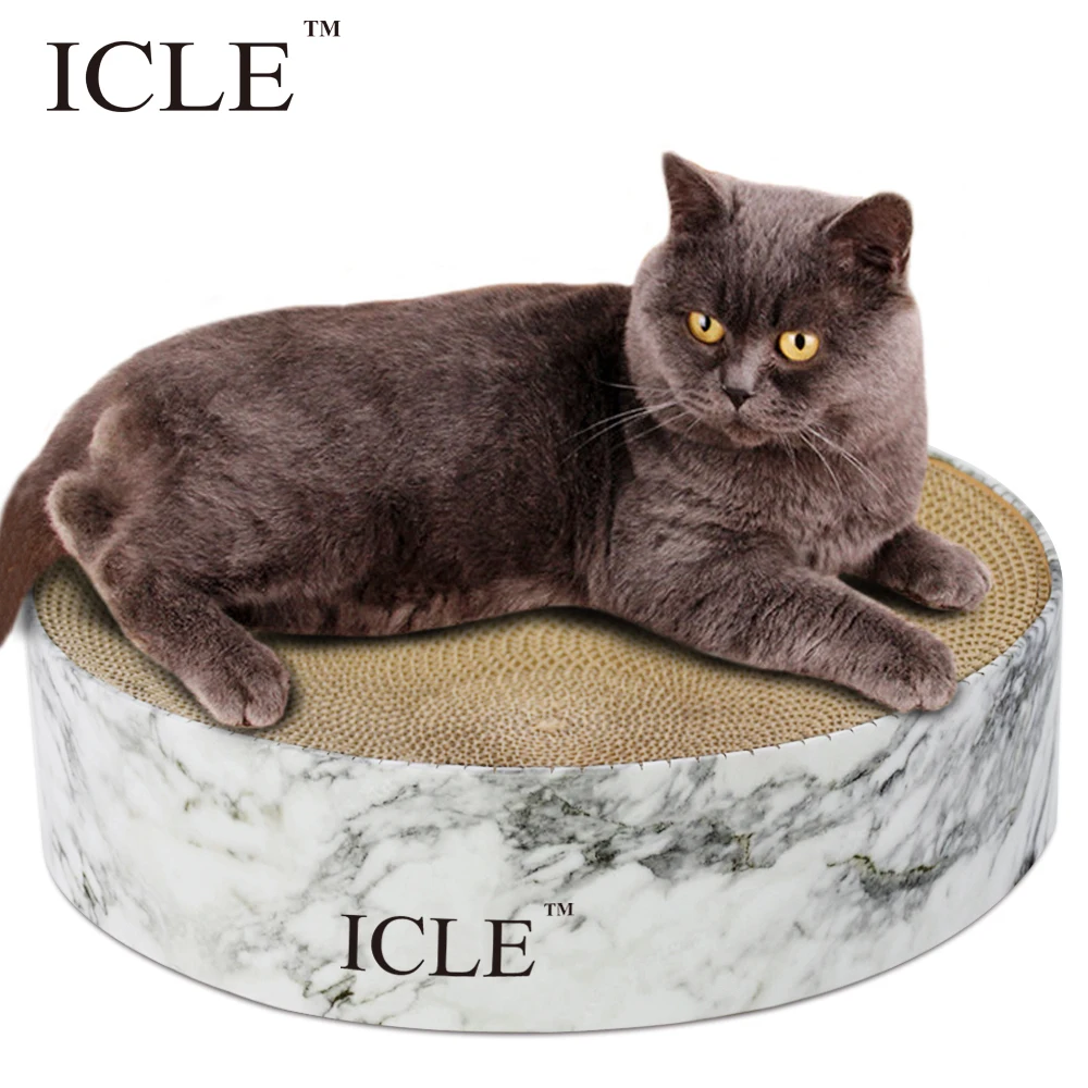 

icle-BB Flute High Quality PaperCattery Bed Houses Box-IC-0028-Cloud Stone Cardboard wholesale Cat Scratcher with box, Coffee