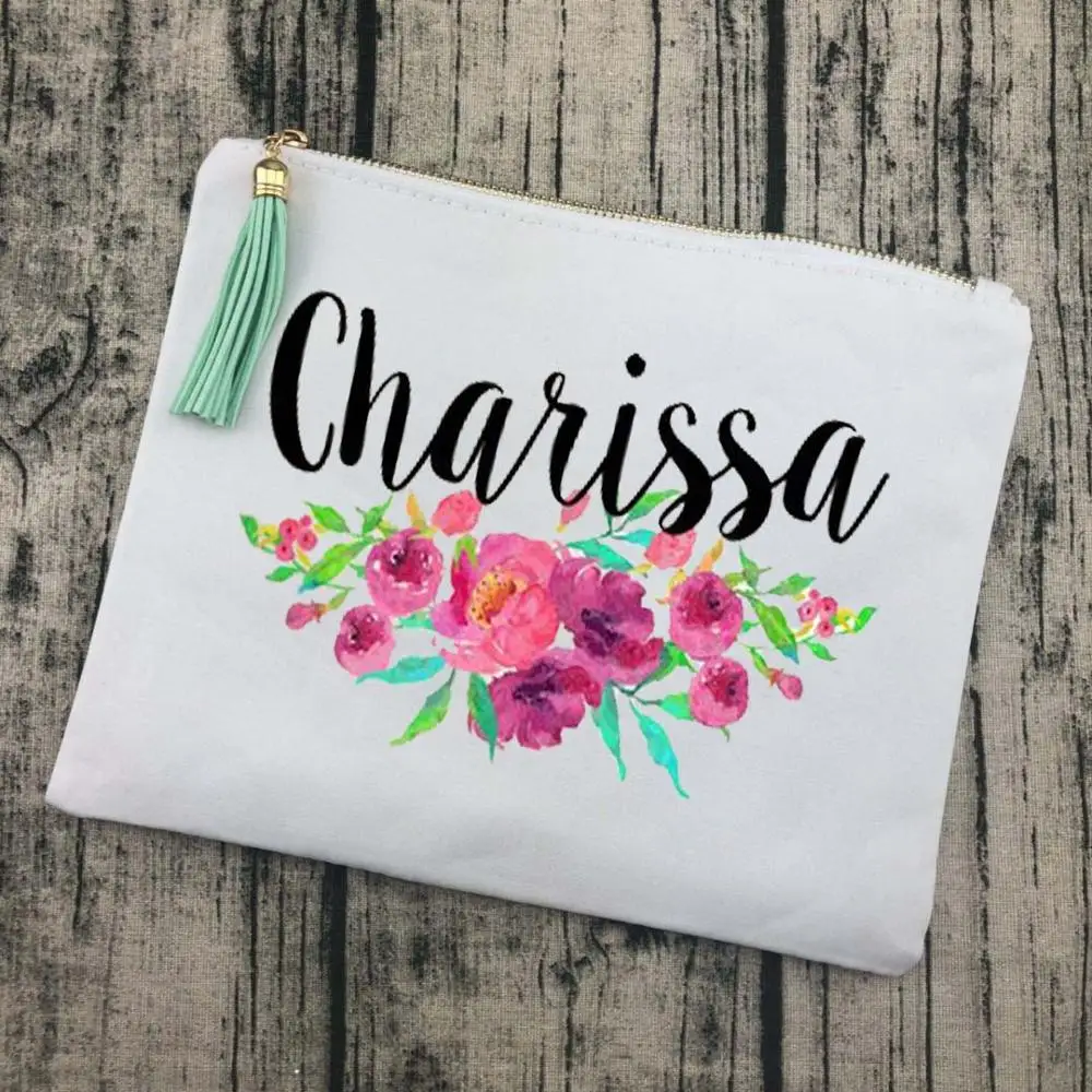 

Personalized monogram blank 100% polyester sublimation printing cosmetic bag pouch, 2 colors