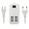EU US Plug Extension Socket with 6 Port Portable USB Charger AC Power Adapter
