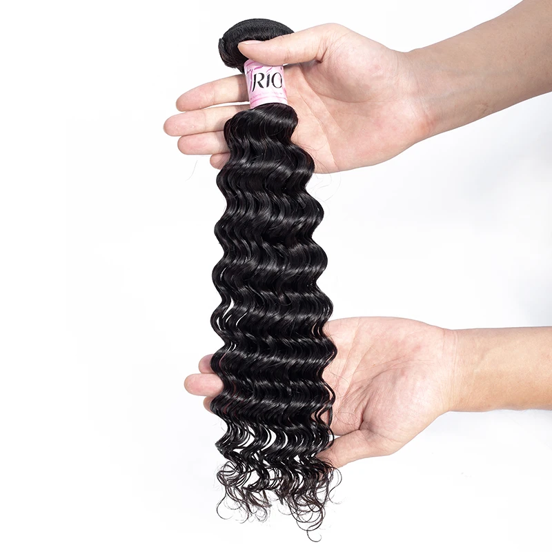 

TRIO 8A Grade Unprocessed Peruvian Hair Deep Wave Weft Virgin Peruvian Human Hair Bundles In China Overnight Shipping