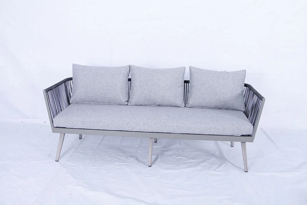
Outdoor wicker all aluminum three pieces sofa set coffee shop furniture 