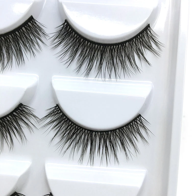 

5 Pairs 3d mink eyelashes 100% Handmade Natural False Eyelashes 3D Eyelashes Faux, Natural black