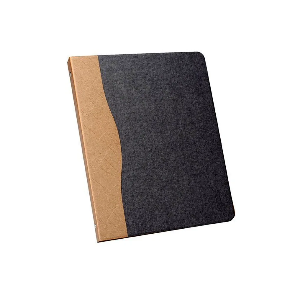 
Soft cover leather diary ring bound file folder 