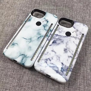 Marble Print LED Selfie Light Case iPhone X XS Max