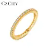 CZCITY Gold Plated 925 Sterling Silver Rings for Women Fashion Micro Pave Jewelry