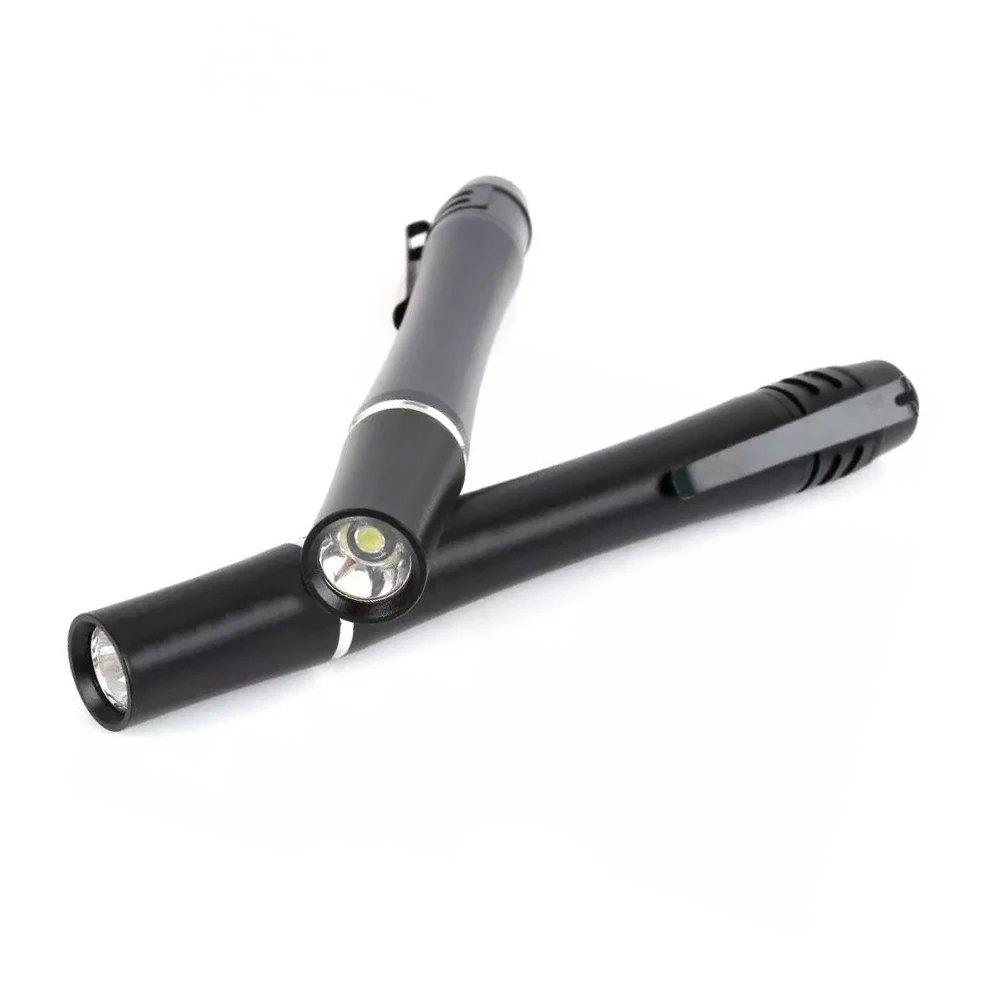 Wholesale AAA battery powered pocket tactical pen flashlight with clip supplier