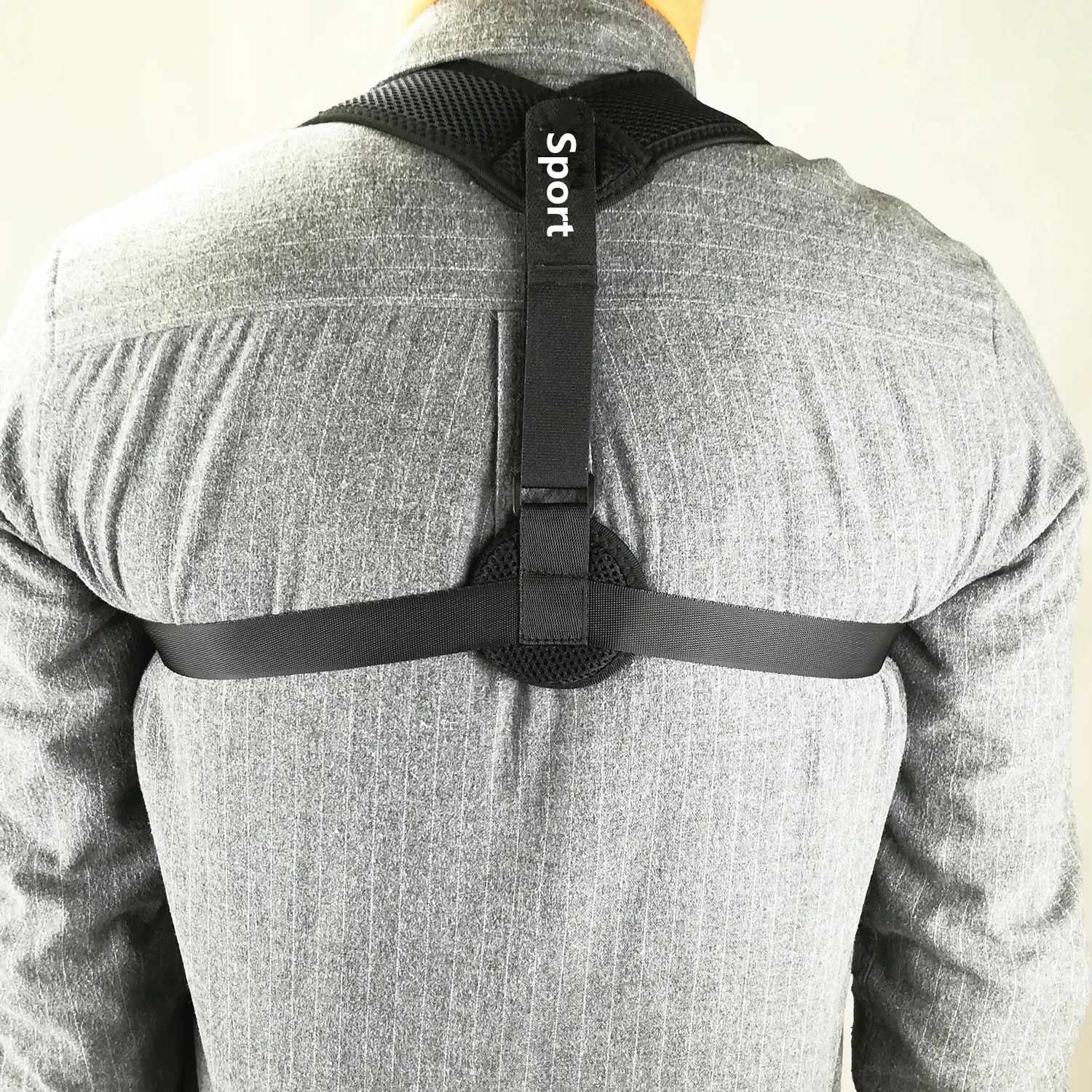 

Breathable Back Posture Clavicle Support Brace with Padded Cushions, Black