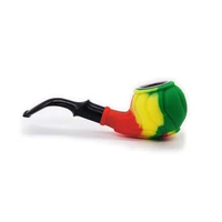 

Portable Organic Silicone Tobacco Pipe With Metal Bowl Smoking Pipes Accessories