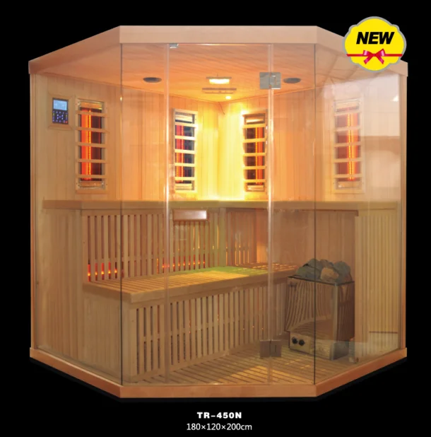 On Sale Sauna And Steam Combined Room with stove and REd Glass heater for beauty salon(CE/ETL/RoHS)