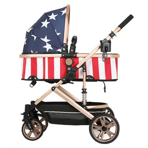 Image of Best Quality Safety Custom Luxury Baby Cart Baby Carriage With 5 Points Safety Belt