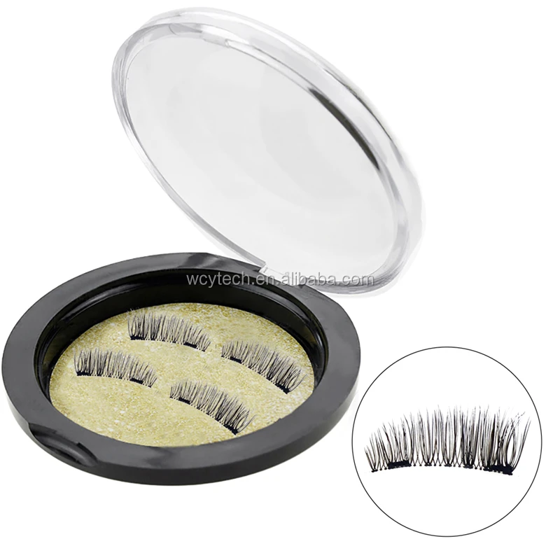 

New Easy To Wear 3D Magnetic False Eyelashes Double Magnet Full Strip Magnetic Soft Hair Reusable Fake Eye Lashes Extension kit, Black;brown;purple